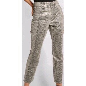 GOOD AMERICAN Snake Print Good Straight Cropped Jeans Plus Size 18 Wild Retro